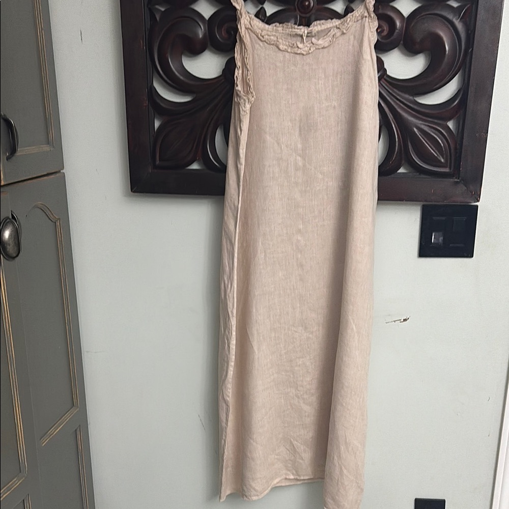 Francesca Bettini Cream Linen Dress